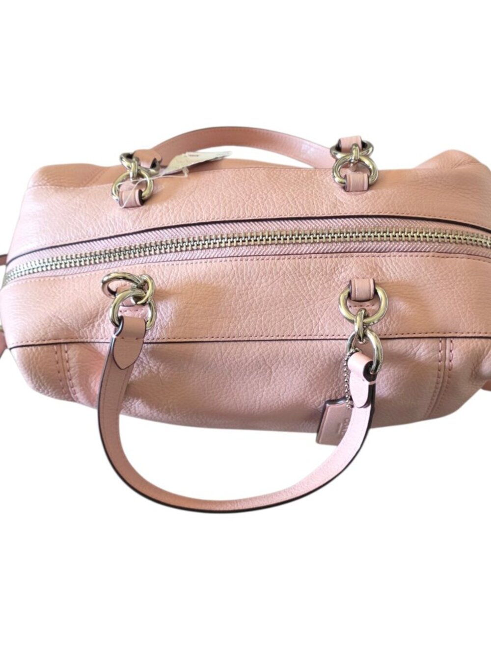 Coach Lenox Satchel Blush Pink Pebble Leather Crossbody Bag F59325 NWT - Picture 14 of 16